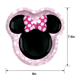 Shaped Minnie Mouse Forever Lunch Plates, 8ct