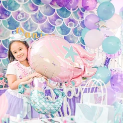 Shimmering Mermaid Foil Balloon Bouquet, 5pc