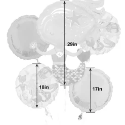 Shimmering Mermaid Foil Balloon Bouquet, 5pc