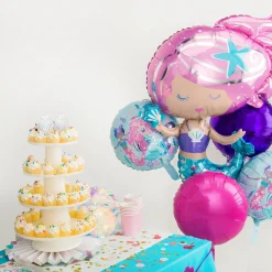 Shimmering Mermaid Foil Balloon Bouquet, 5pc