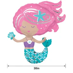 Shimmering Mermaid Foil Balloon, 30in
