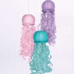 Shimmering Mermaids Jellyfish Paper Lanterns, 9.5in, 3ct