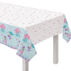 Shimmering Mermaids Plastic Table Cover, 54in x 96in