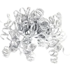 Shimmer Silver Curly Bow