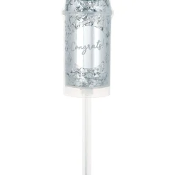 Silver Congrats & Love Confetti Poppers 2ct