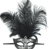 Silver Feather Dominance Masquerade Mask