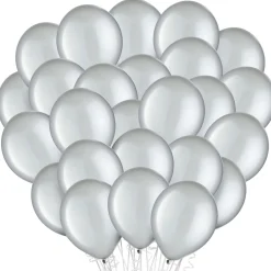 Silver Latex Balloons, 11in, 100ct
