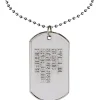 Silver Military Metal Dog Tag Necklace