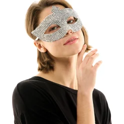 Silver Rhinestone Eye Mask