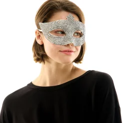 Silver Rhinestone Eye Mask