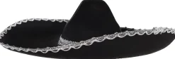 Silver Trim Black Sombrero