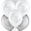 Silver & White 25th Anniversary Latex Balloons, 12in, 15ct