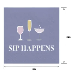 Sip Happens Beverage Napkins, 5in, 20ct
