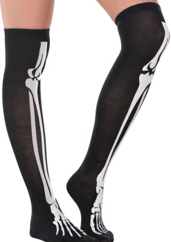 Skeleton Bones Over-the-Knee Socks