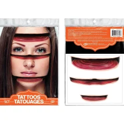 Sliced Face Tattoos, 2ct