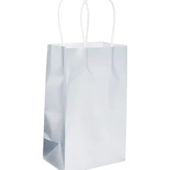 Small Silver Paper Gift Bag, 5.25in x 8.25in