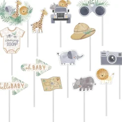 Soft Jungle Baby Shower Cardstock Photo Props, 13pc