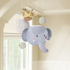 Soft Jungle Baby Shower Paper Lanterns, 5ct