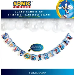 Sonic the Hedgehog Cardstock Birthday Banner Kit, 10.5ft