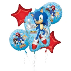 Sonic the Hedgehog 2 Foil Balloon Bouquet, 5pc