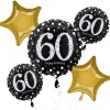 Sparkling Celebration 60th Birthday Foil Balloon Bouquet, 5pc