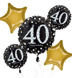 Sparkling Celebration 40th Birthday Foil Balloon Bouquet, 5pc