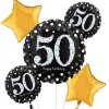 Sparkling Celebration 50th Birthday Foil Balloon Bouquet, 5pc