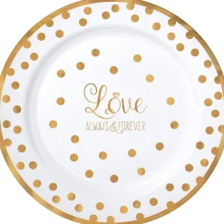 Sparkling Gold Wedding Premium Plastic Dinner Plates 10ct