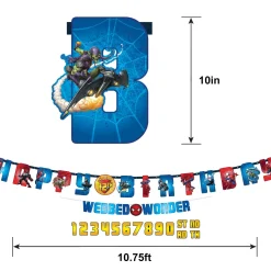 Spider-Man Webbed Wonder Add an Age Birthday Banner Set, 10ft