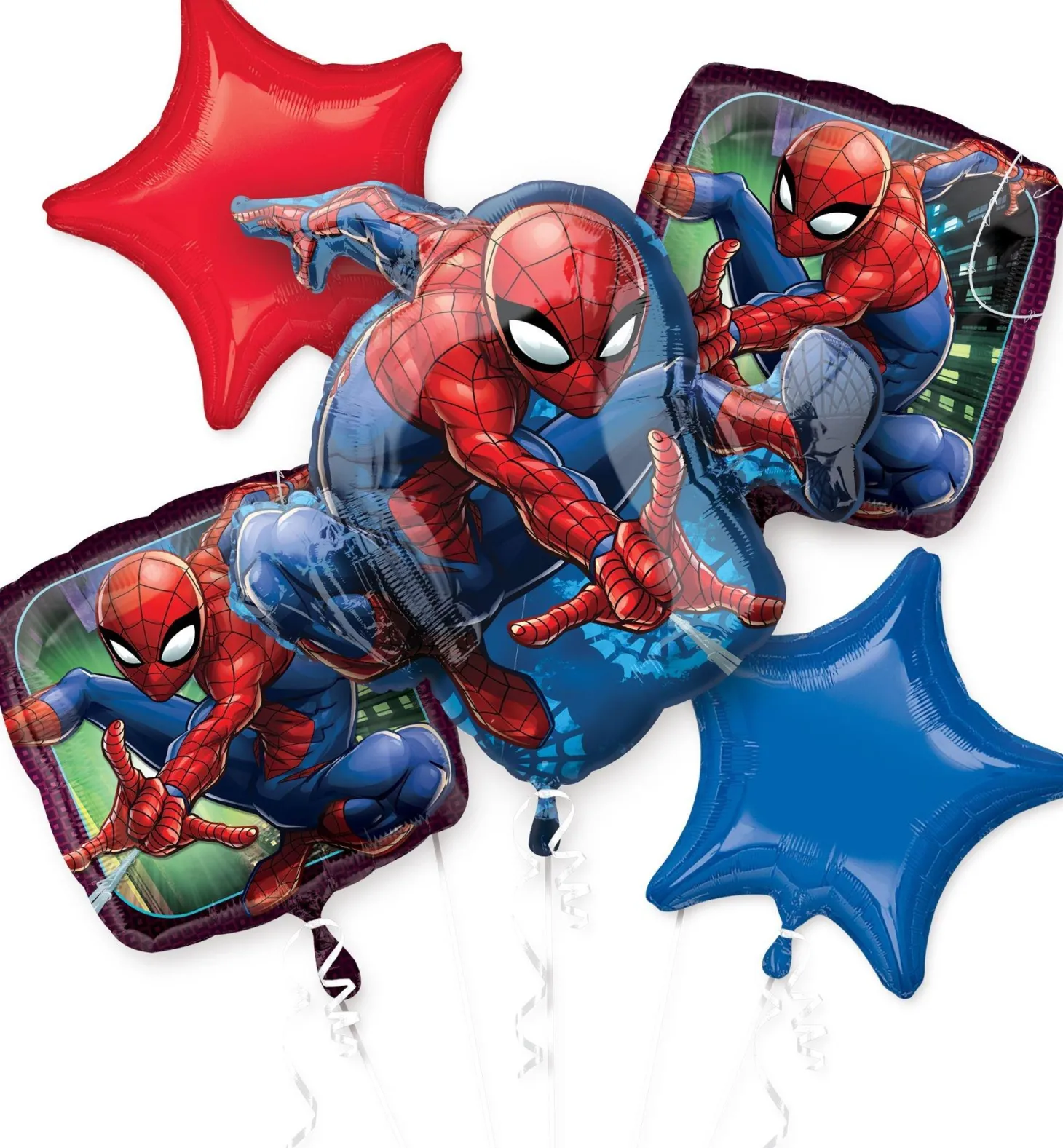 Spider-Man Webbed Wonder Foil Balloon Bouquet, 5pc