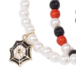 Spider, Pumpkin & Witch Hat Bead Charm Bracelets, 3ct