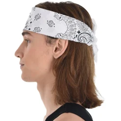 90s Rhinestone White Bandana