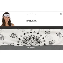 90s Rhinestone White Bandana