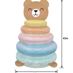 Stackerz™ Bear Stacking Rings Foil Balloon, 43in