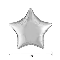 Star Foil Balloon, 19in, Assorted Colors