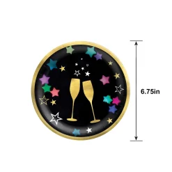 Starlight Clinking Glasses Paper Dessert Plates, 6.75in, 20ct