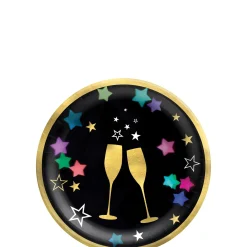 Starlight Clinking Glasses Paper Dessert Plates, 6.75in, 20ct