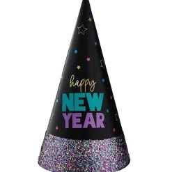 Starlight Glitter-Dipped New Year’s Eve Party Hat, 9in