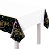 Starlight Happy New Year Plastic Table Cover, 54in x 102in