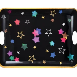 Starlight New Year’s Eve Melamine Serving Tray, 19.68in x 14.3in