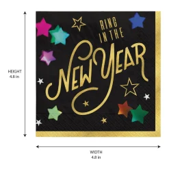Starlight 2026 NYE Napkins, 16ct (Beverage or Lunch), Sizes Lunch and Beverage
