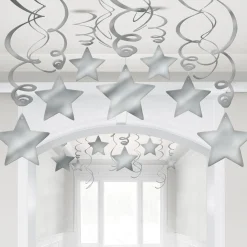 Star Swirl Decorations, 30ct, Assorted Colors