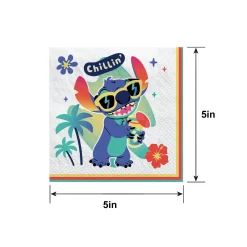 Stitch Aloha Beverage Napkins, 5in, 16ct - Disney Lilo & Stitch