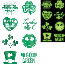 St. Patrick's Day Irish Luck Glow-in-the-Dark Tattoos, 2 Sheets, 16ct