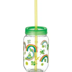 St. Patrick's Day Lucky Mason Jar Cup, 18.5oz