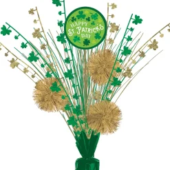 St. Patrick's Day Pom-Pom Foil & Plastic Spray Centerpiece, 18in