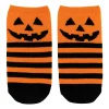Striped Halloween Jack-o'-Lantern Ankle Socks