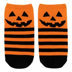Striped Halloween Jack-o'-Lantern Ankle Socks