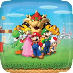 Super Mario Bros Square Foil Balloon, 28in