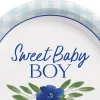 Sweet Baby Boy Baby in Bloom Baby Shower Paper Dessert Plates, 7in, 8ct